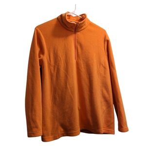💥 Lands' End Orange Fleece Qtr Zip Pullover LP (14-16)